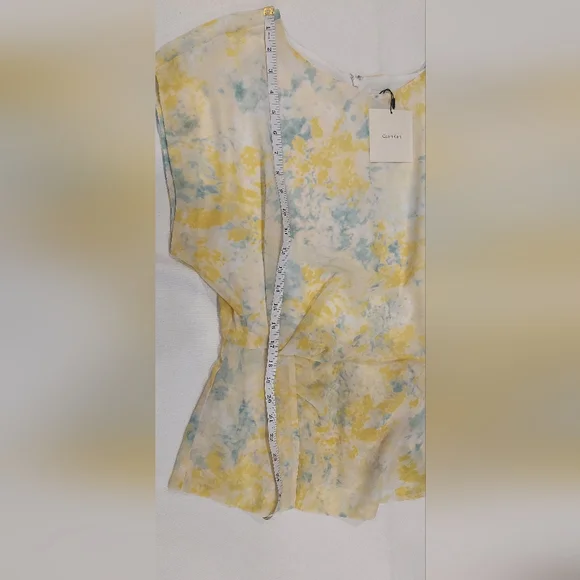 Calvin Klein Yellow and Gray Patterned Blouse - Picture 9 of 10